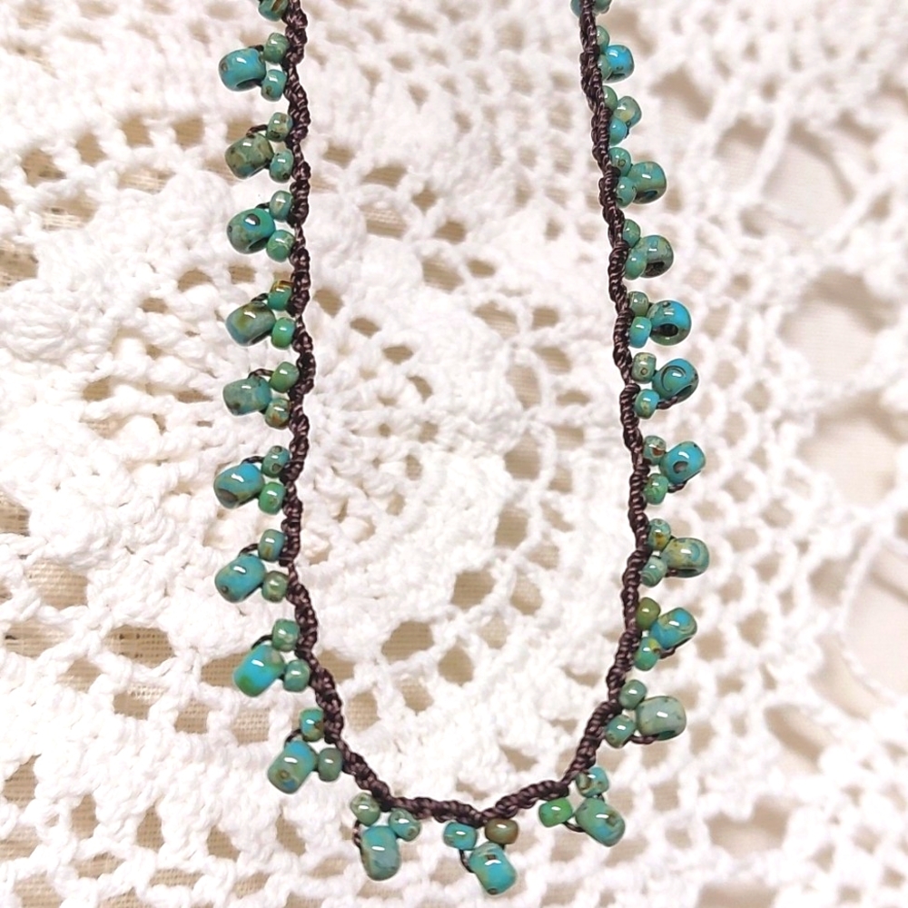 Hand Crafted Turquoise Bead Necklace by Rust Belt Rai… - Picture 7 of 15